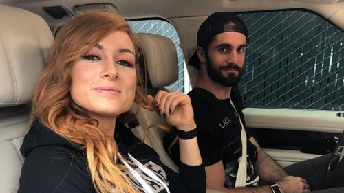 Becky Lynch and Seth Rollins