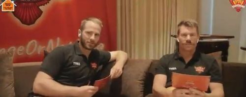 Kane Williamson (L) & David Warner Pic Credits; SRH Twitter