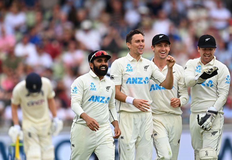 Trent Boult celebrates one of his 4 wickets in first innings of the ongoing Edgbaston Test