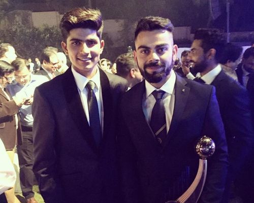 Shubman Gill (L) alongside Virat Kohli in 2016.