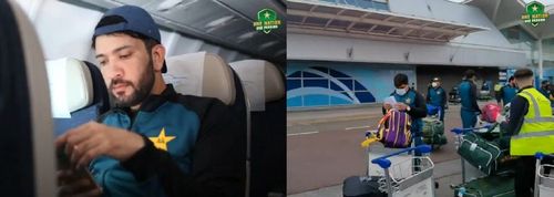 Pakistan Cricket shared a clip of their team's journey to the UK. Pic Credits: TheRealPCB Twitter