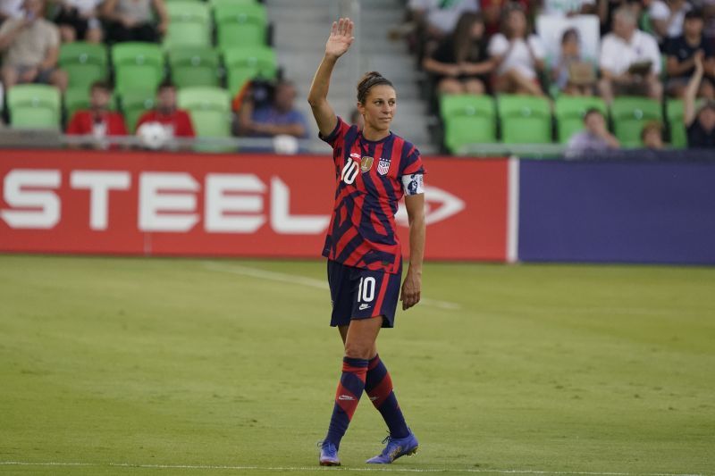 Carli Lloyd will become the oldest U.S. Olympic soccer player in history at 39 when she takes the field in Tokyo Olympics (Photo by Chuck Burton/Getty Images)