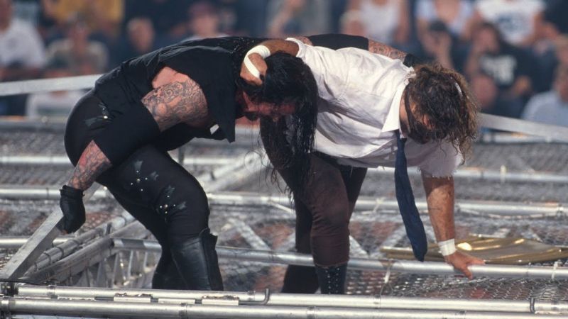 Undertaker tossed Mankind off the Cell