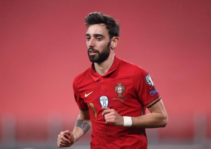 Bruno Fernandes features for Portugal in a World Cup qualifying match