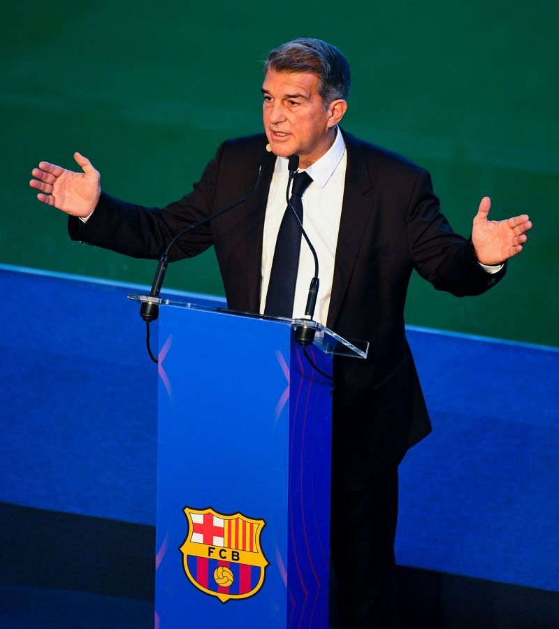 Joan Laporte during his inaguration as the new FC Barcelona President