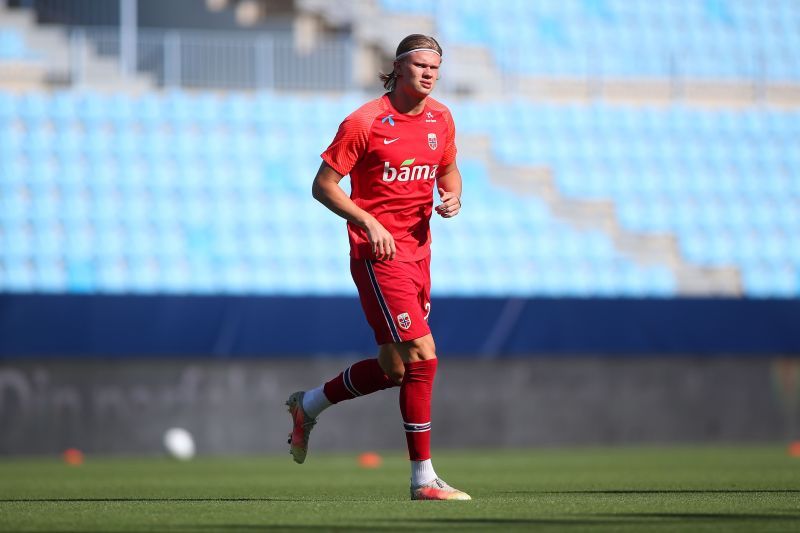 Haaland in action for Norway