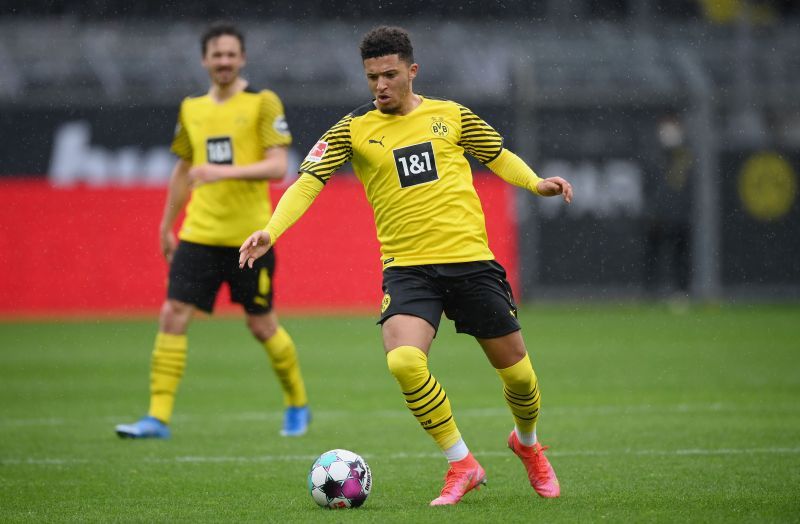 Jadon Sancho in action for Borussia Dortmund