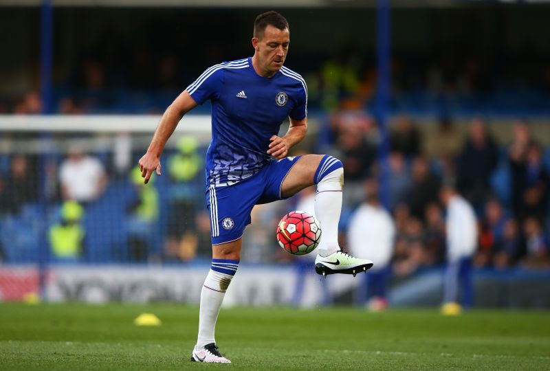 John Terry warming up before a Premier League match.