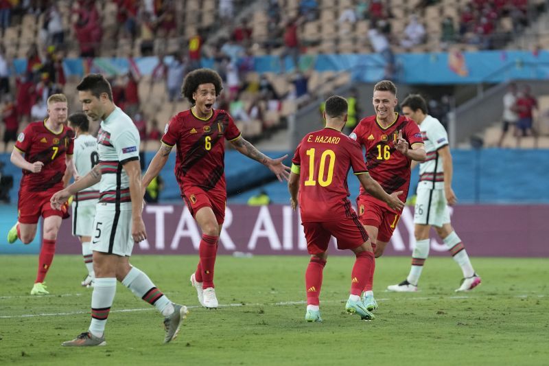 Thorgan Hazard's thunderous strike helped the Belgians claim a spot in the quarter-finals of Euro 2020