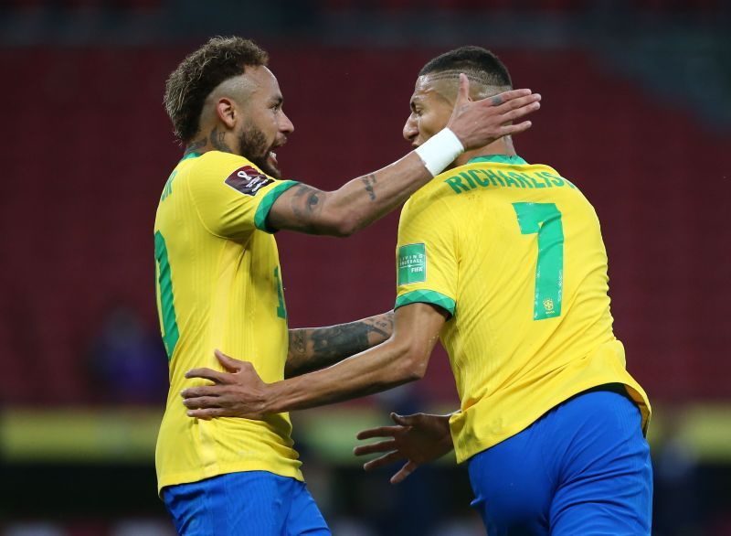 The Brazil strike duo combined to down Ecuador.
