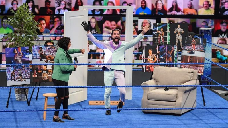 Bayley and Seth Rollins on SmackDown