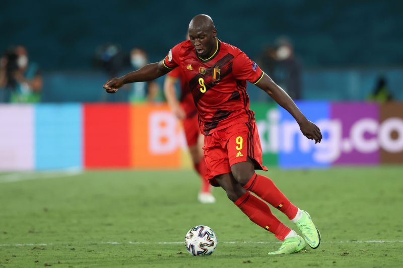 Romelu Lukaku in action for Belgium against Portugal