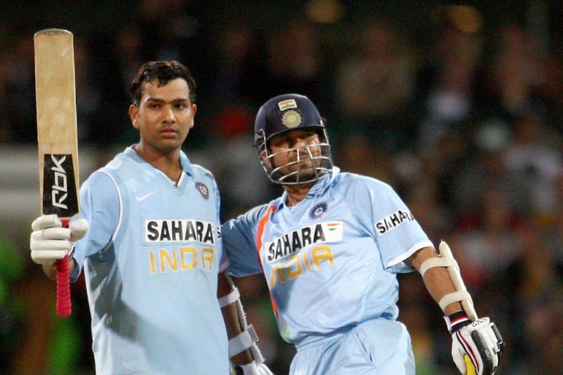 Rohit Sharma (left) and Sachin Tendulkar during the 2007-08 Australia tour. (Photo: Twitter)