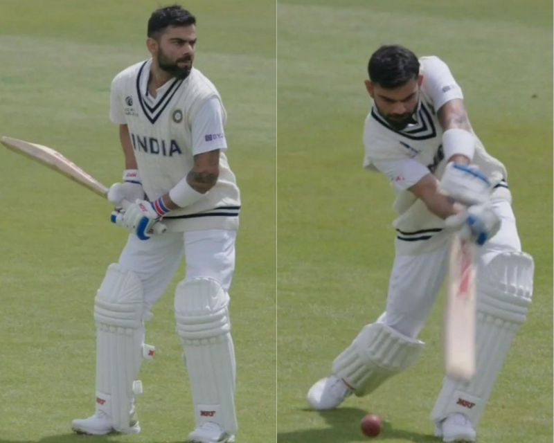 Virat Kohli burnishing his cover drives.