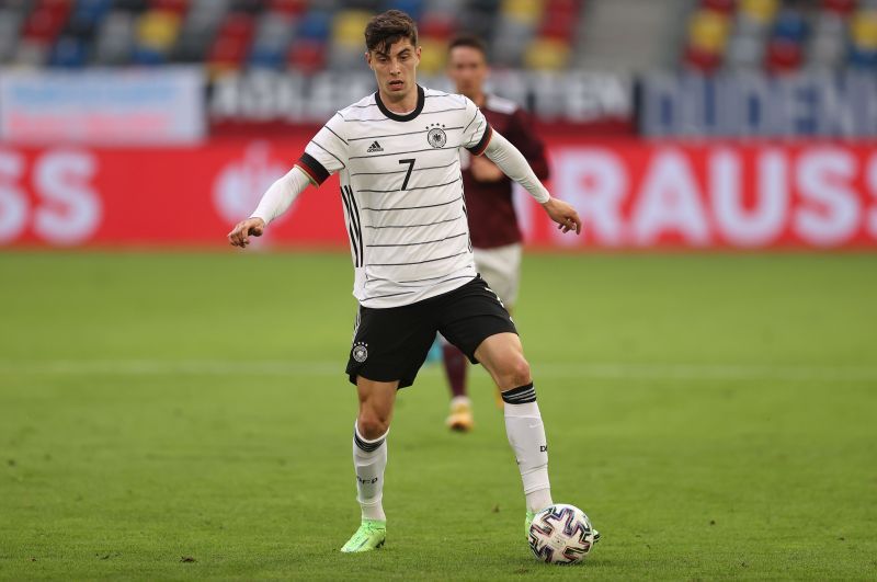 Kai Havertz in action against Latvia.