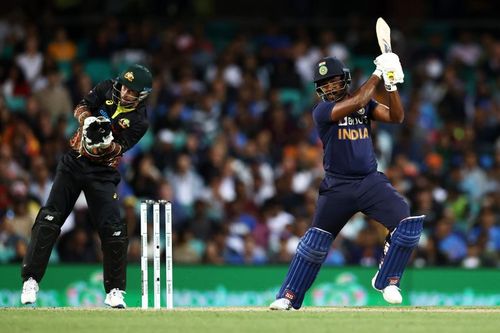 Sanju Samson in action for the Indian team.