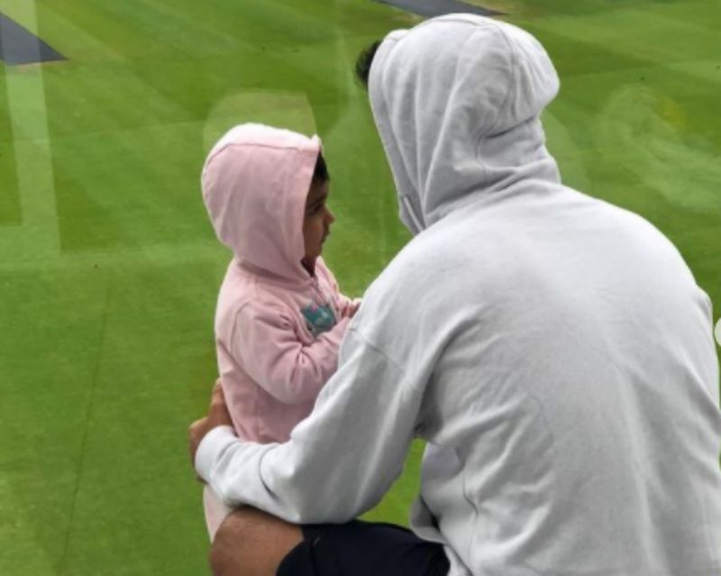 Ajinkya Rahane with daughter Aarya. Pic: Ajinkya Rahane/ Instagram