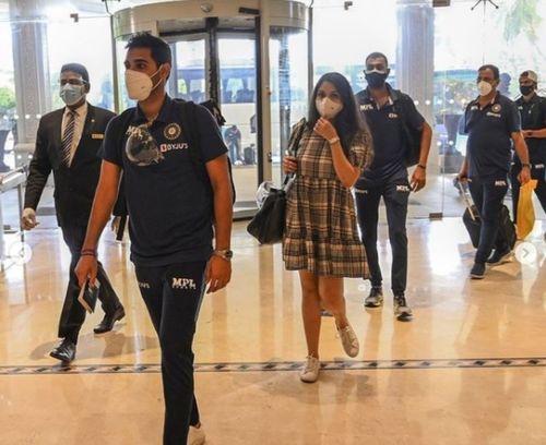 Team India members arrive in Sri Lanka. Pic: Sri Lanka Cricket