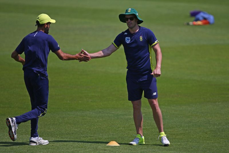 Imran Tahir and AB de Villiers. Pic: Getty Images