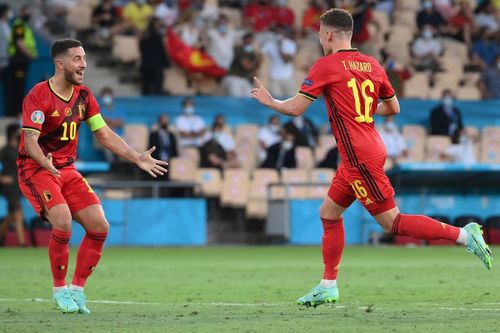 Thorgan Hazard's wonder strike helped Belgium defeat Portugal.