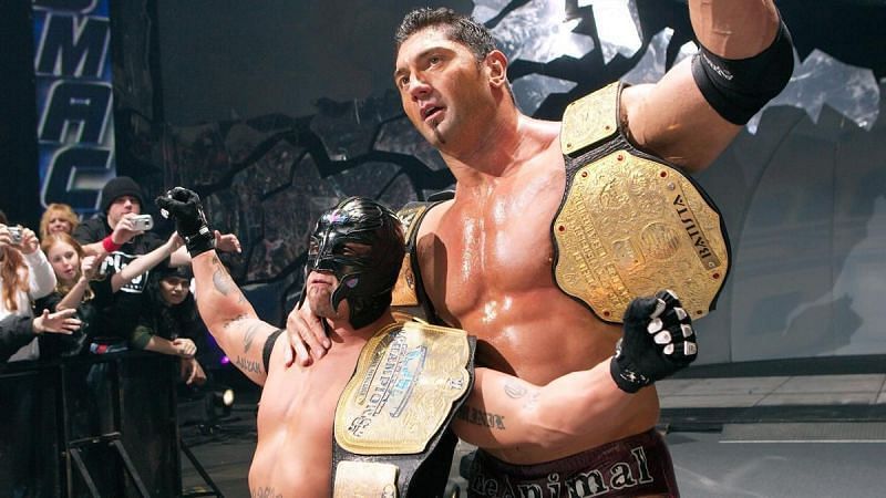 Rey Mysterio and Batista in WWE