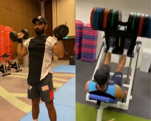 A couple of stills from Mohammed Shami's workout.