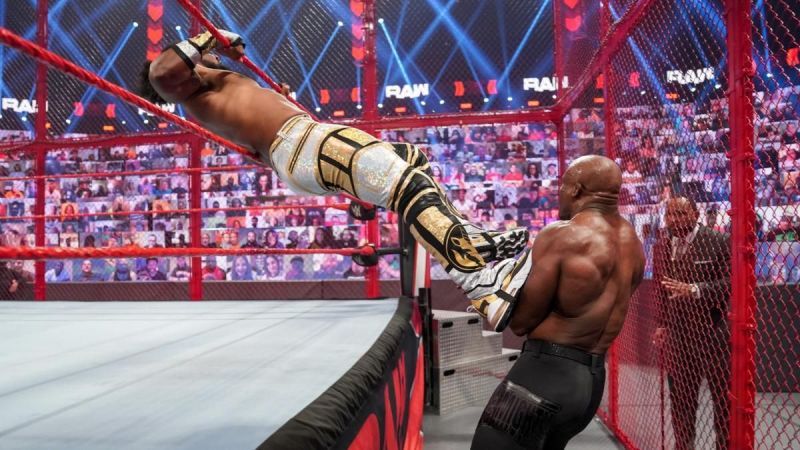 Xavier Woods in his match against Bobby Lashley