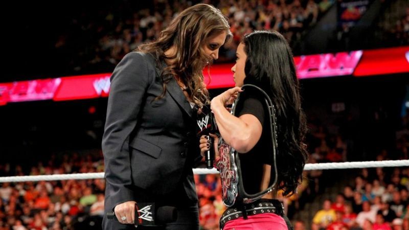 Stephanie McMahon and AJ Lee