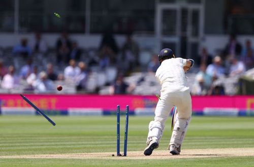 James Bracey is bowled by Tim Southee at Lord's. Pic: Getty Images