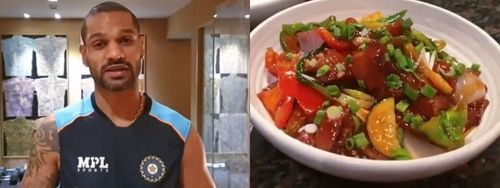 Team India members are a big fan of the dish Mock Duck (right). Pic: BCCI/ Twitter