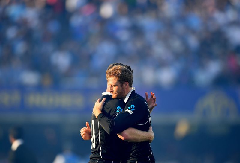 Jimmy Neesham consoles Martin Guptill after the 2019 World Cup final. Pic: Getty Images