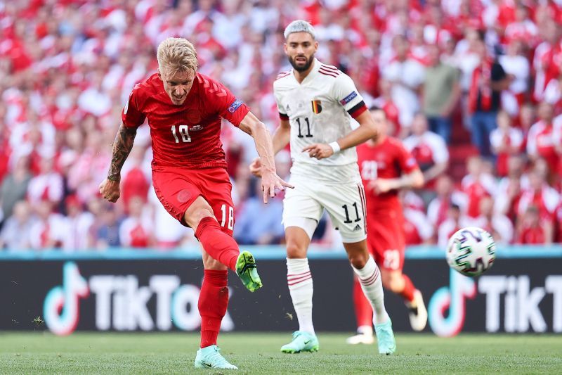 Denmark v Belgium - UEFA Euro 2020: Group B Pierre-Emile Hojbjerg acknowledges the crowd after Denmark's Euro 2020 loss to Belgium