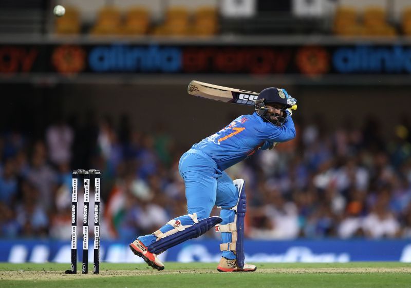 Dinesh Karthik in action during a T20I between Australia and India