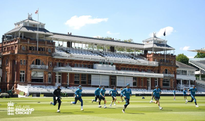 England players practising at Lord&#039;s in the build-up to the Test match [Credits: England cricket]