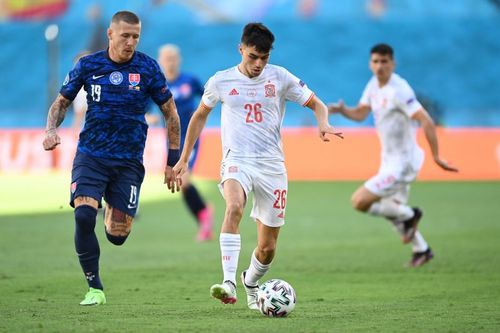 Pedri in action for Spain during their Euro 2020 clash against Slovakia