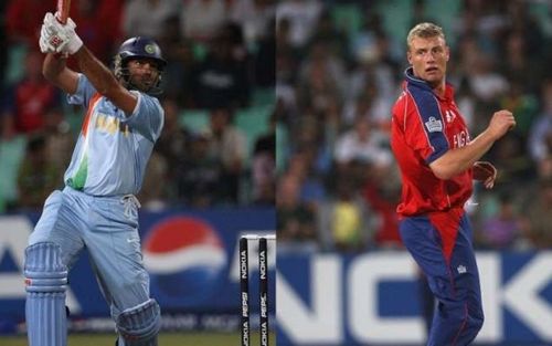 Yuvraj Singh and Andrew Flintoff