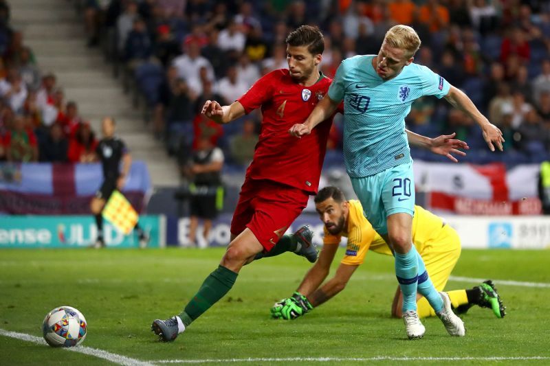 Ruben Dias (left) will be Portugal&#039;s main man in defence at Euro 2020