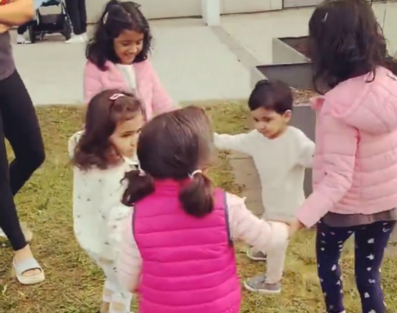 Daughters of Team India cricketers playing. Pic: Radhika Dhopavkar/ Instagram