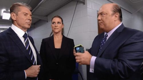 Vince McMahon, Stephanie McMahon, and Paul Heyman