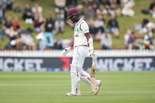 File photo of West Indies skipper Kraigg Brathwaite Keshav Maharaj of South Africa celebrates after his hat-trick against West Indies in the 2nd Test (Source: Cricket South Africa Twitter handle)