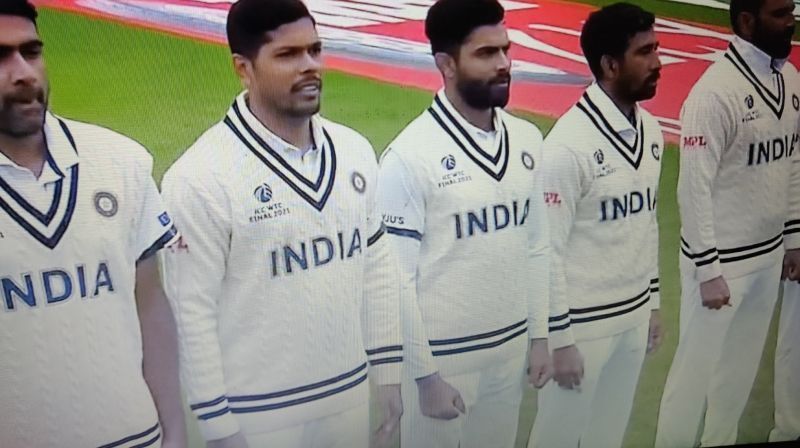 Team India members wearing black armbands in memory of late Milkha Singh. Pic: Twitter