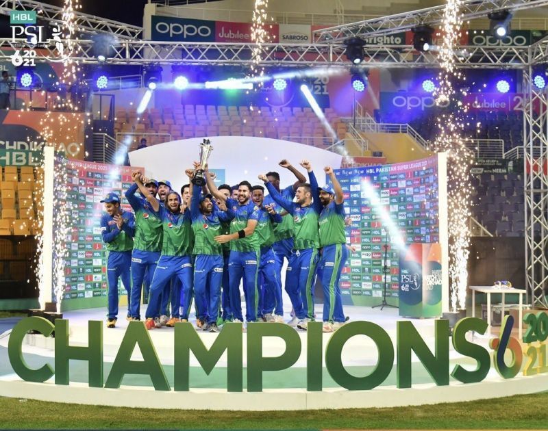 Multan Sultans celebrate winning PSL 2021. Pic: Multan Sultans/ Twitter