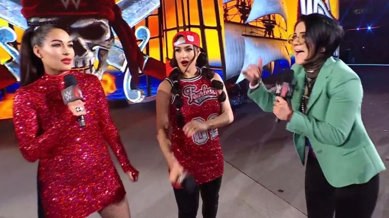 The Bella Twins and Bayley at WWE WrestleMania 37