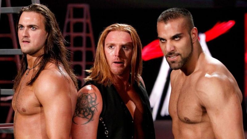 Drew McIntyre, Heath, and Jinder Mahal in WWE