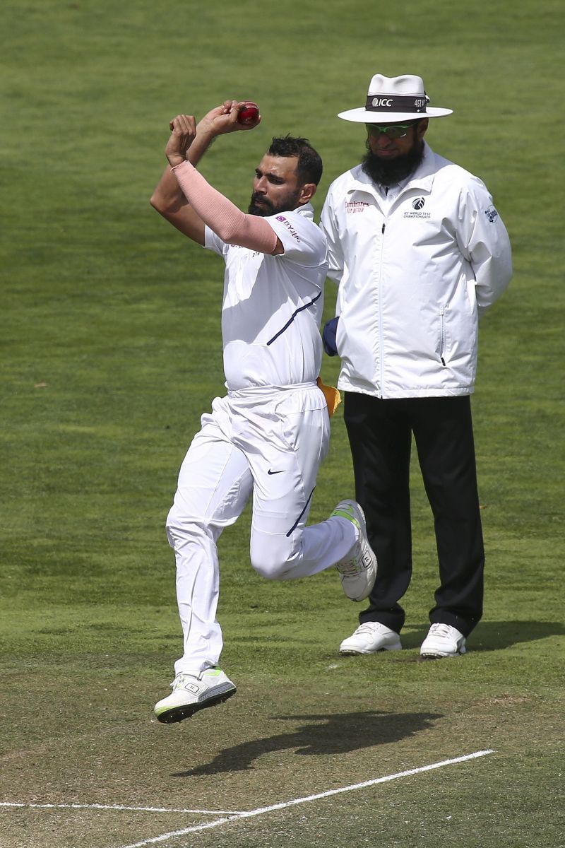 Mohammed Shami in action for the Indian team.
