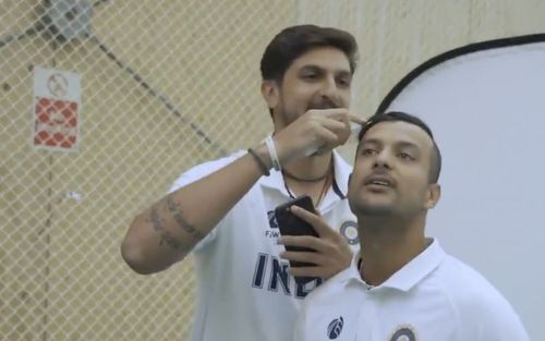 Mayank Agarwal and Ishant Sharma were having some fun during a photoshoot.