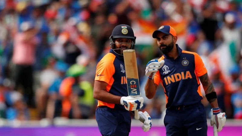 India wore their alternate jerseys against England in 2019.