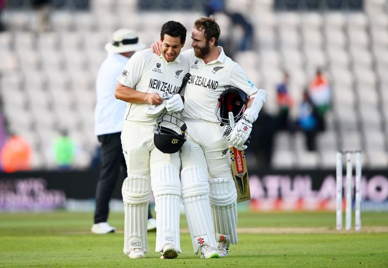 Kane Williamson and Ross Taylor after winning the WTC final.