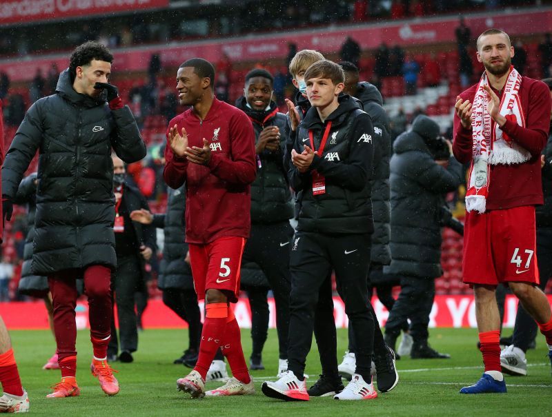 Wijnaldum was given a guard of honor in his final Liverpool game. (Photo by Alex Livesey/Getty Images)