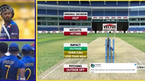 Twitter trolls Sri Lanka over Suryakumar Yadav's DRS confusion (P.C. Twitter)